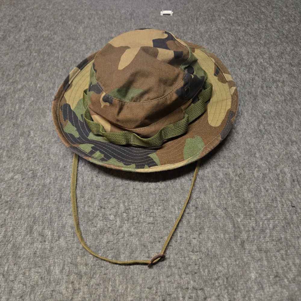 Vintage US Military Woodland Camo Boonie Hat Type II Size 7 Made USA Ripstop 80s